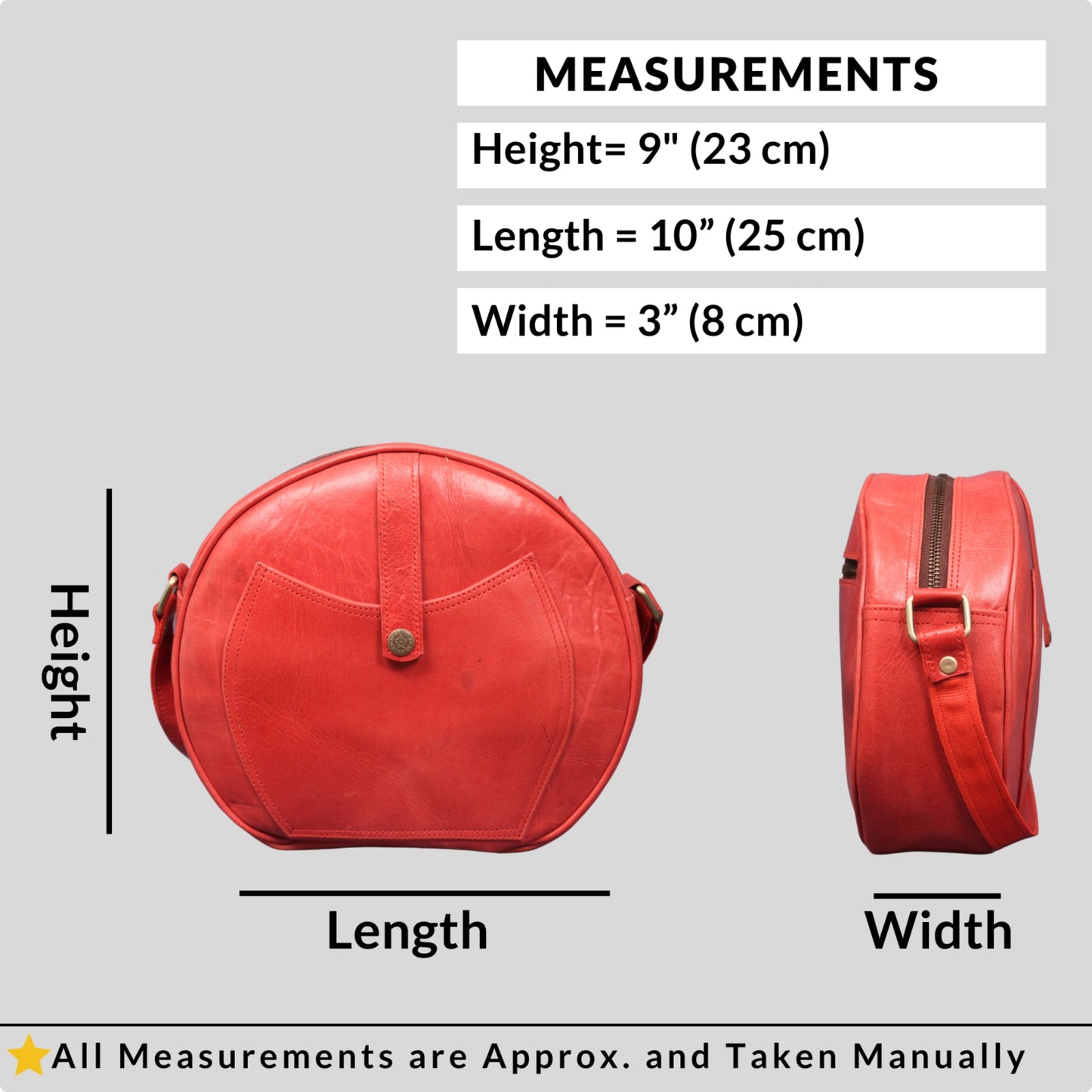 Crossbody Purse Buffalo Leather Hobo Women Semi Circle Zipper Red Bag