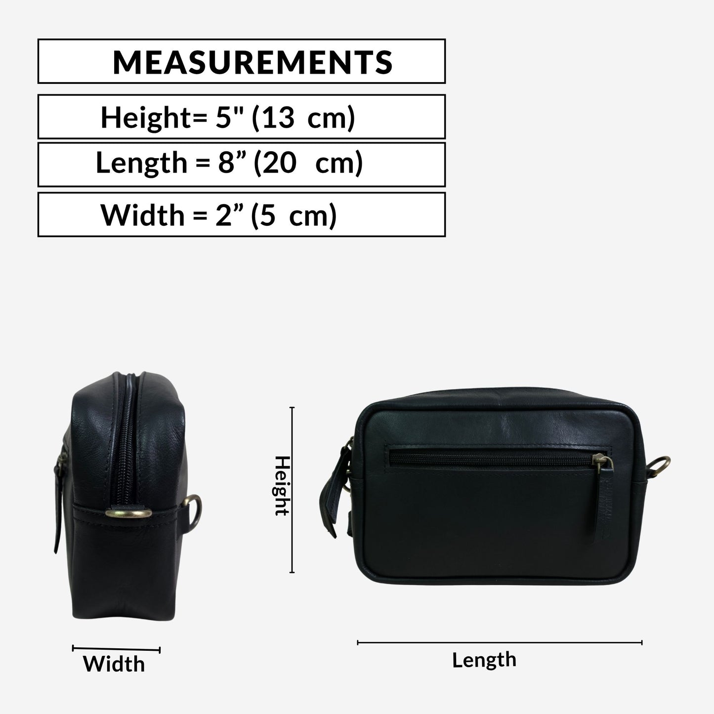 Unisex Genuine Leather Waist Bag & Crossbody Sling | 2-in-1 Travel Pouch with Adjustable Strap | Small Everyday Carry Bag Fanny Pack/Shoulder Bag for Men & Women (Black)