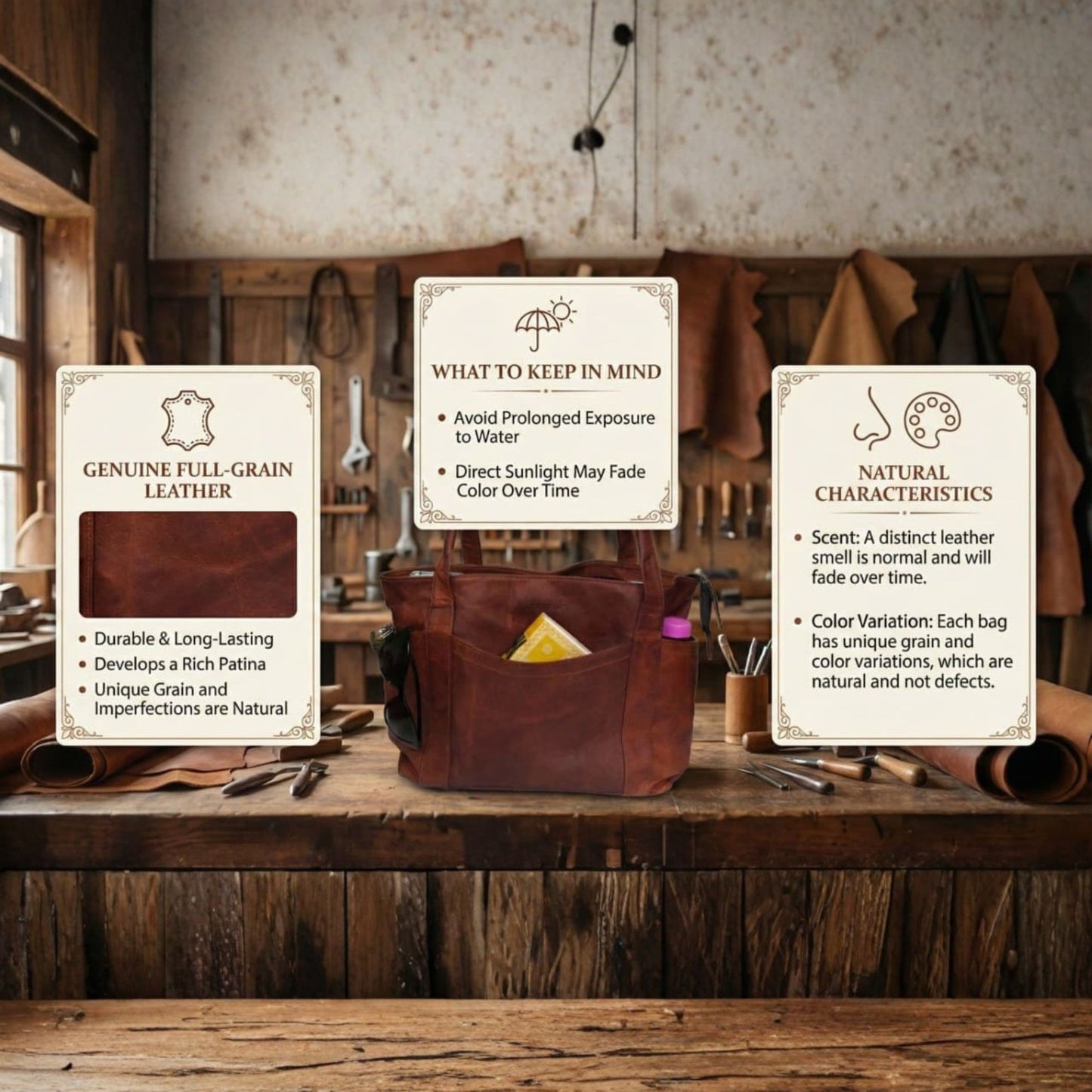 Womens Shoulder Handbag Genuine Leather Brown Ladies Tote Satchel Purse Bag