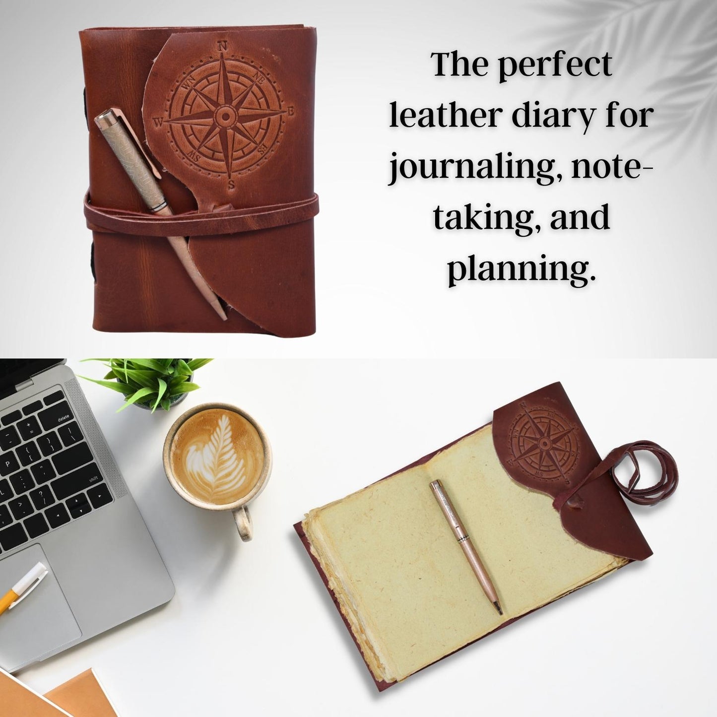 Genuine Leather Bound Brown Journal Handmade Diary Sketchers Writting Notebook