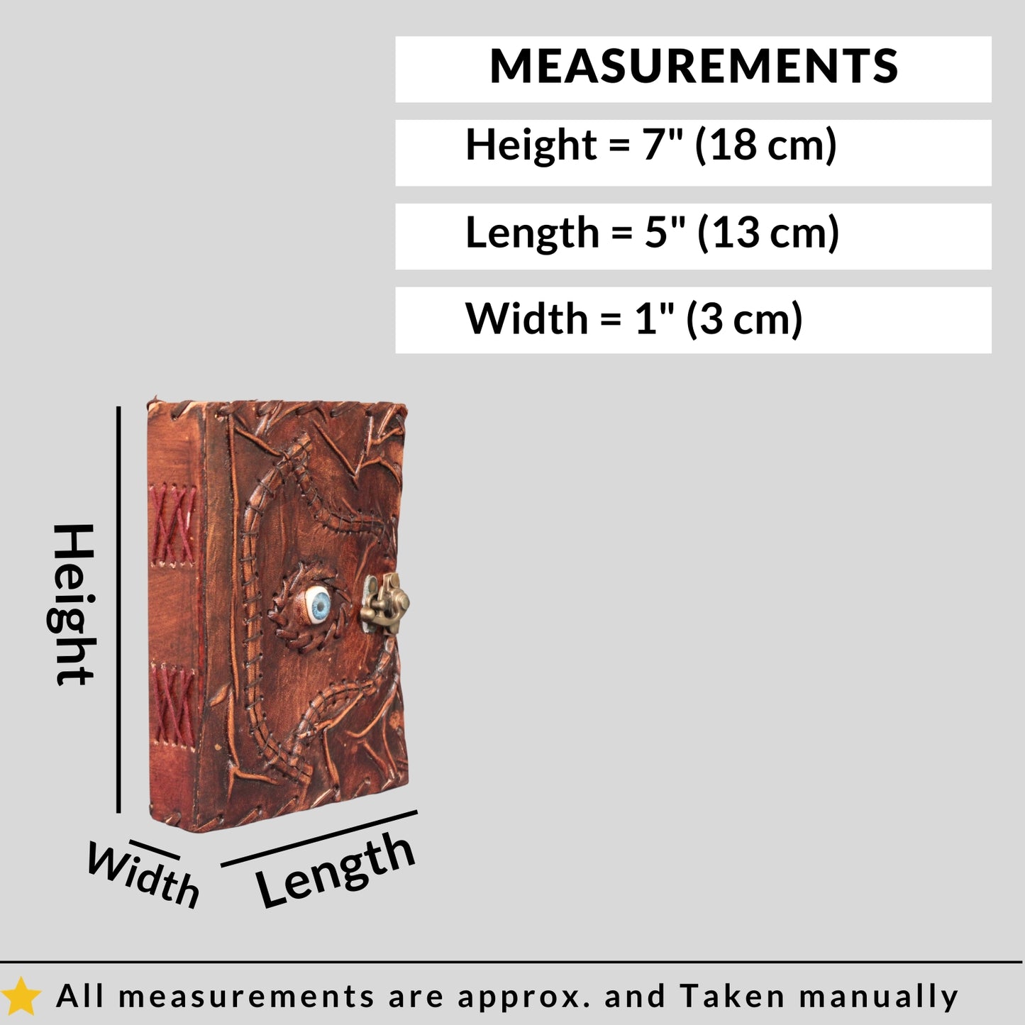 Madosh, Genuine Leather Bound Journal Office Notepad Diary Hocus Pocus Grimoire Book Handcrafted Plain Notebook