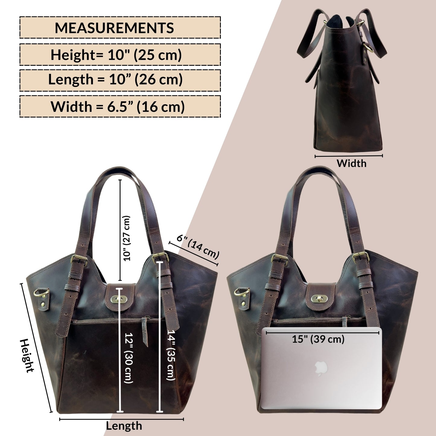 Large Leather Shoulder Bag Work Office Tote Travel Shopper Handbag Hobo Purse
