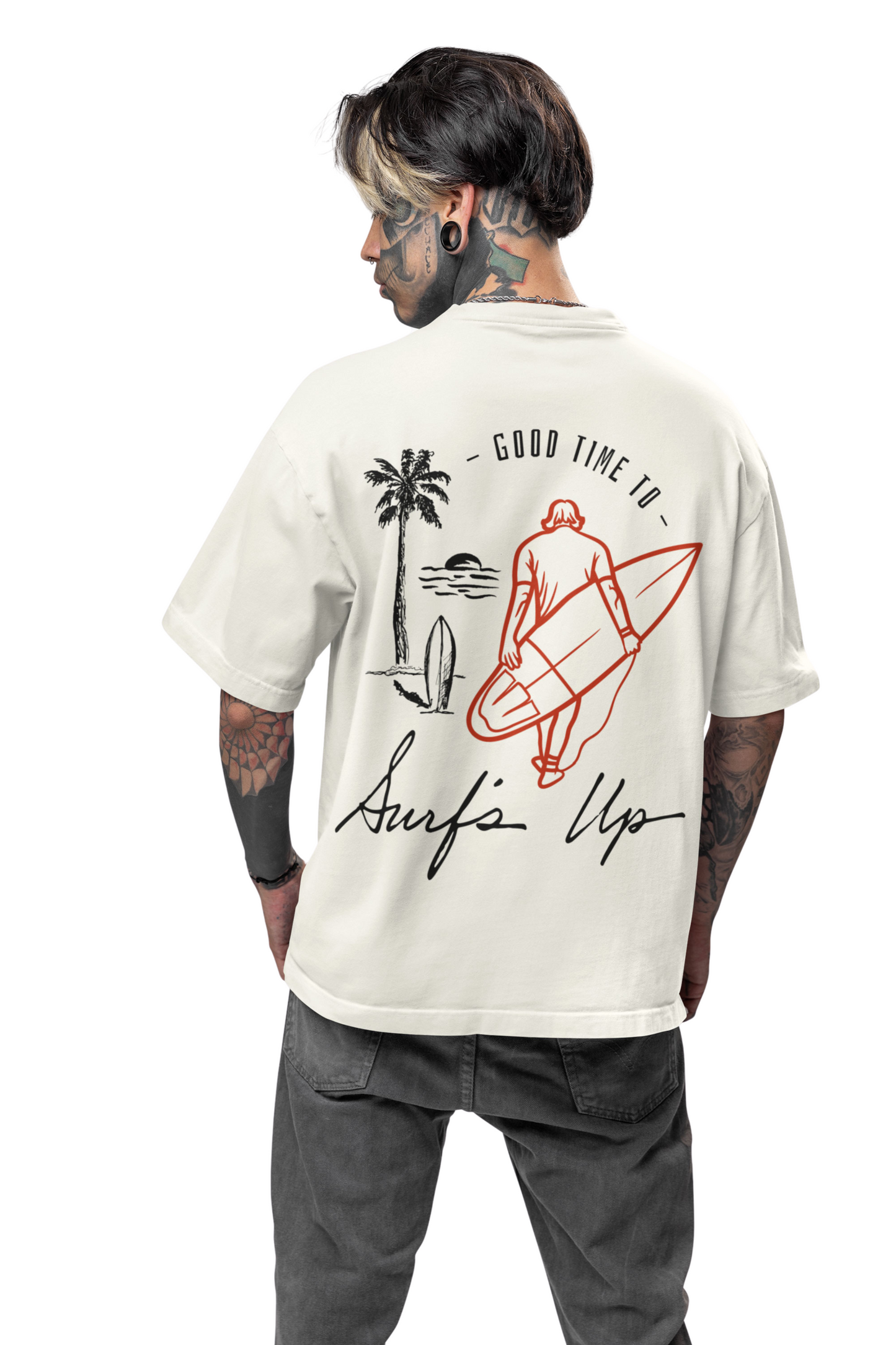 Oversized Drop Shoulder Graphic Printed Half Sleeve T-Shirt for Men | Round Neck t-shirt for Men 100% Cotton (240gsm) | Sizes available XS to XL (IN, Alpha, M, Plus, White)
