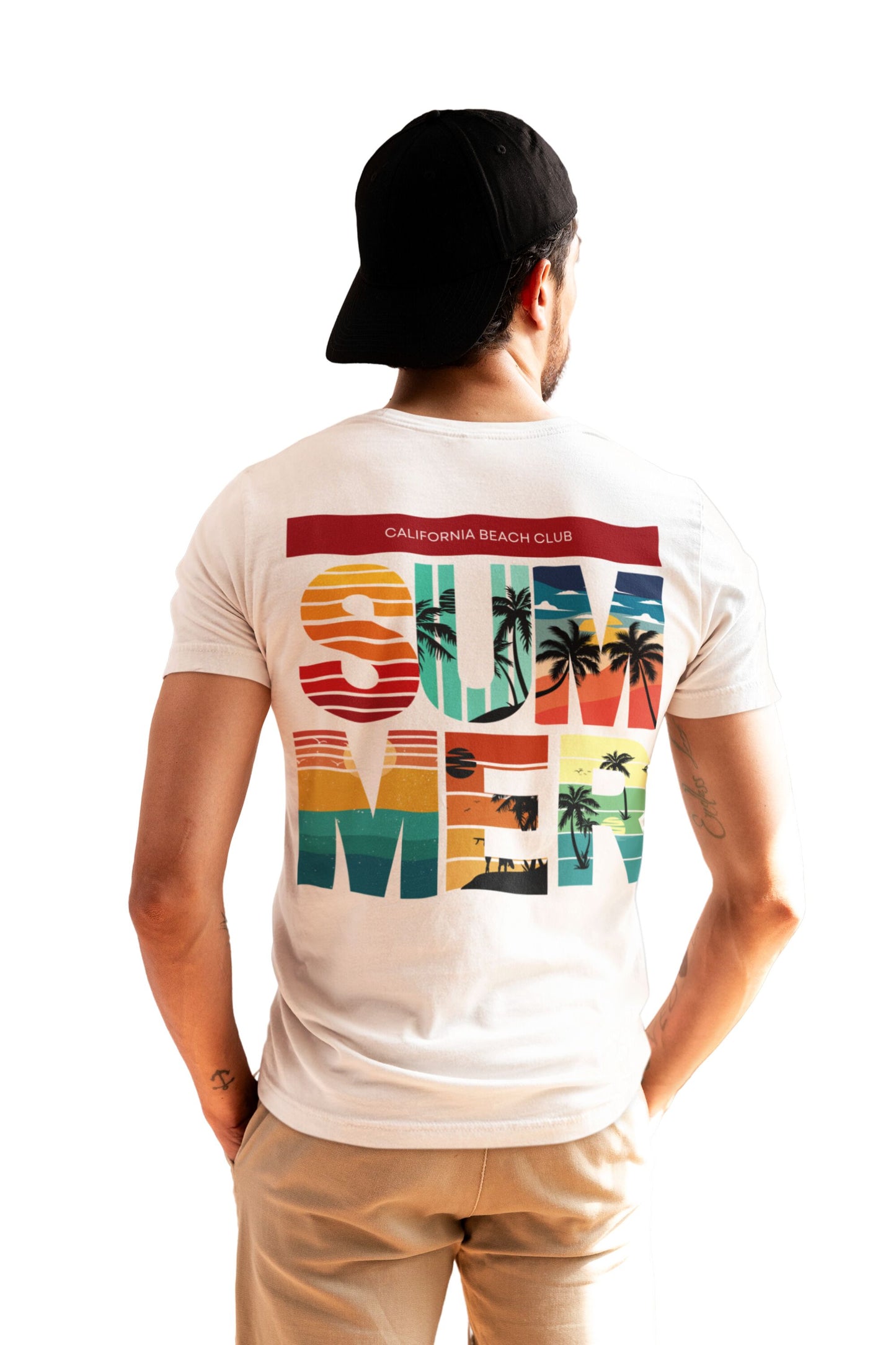 Recycled Cotton Regular Fit Men's T-Shirt | Mens Printed Tshirt | Mens Round Neck Summer Holiday Tshirt (IN, Alpha, S, Regular, White)