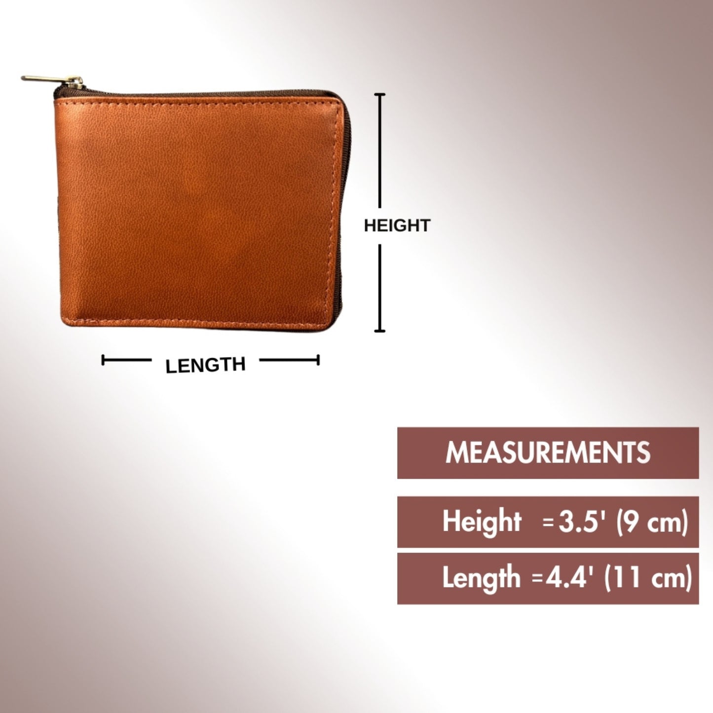 Madosh Genuine Leather Men's Wallet Brown Bifold Purse | RFID Protected | Cards Holder Coin Pocket | Zip Closure for Safety