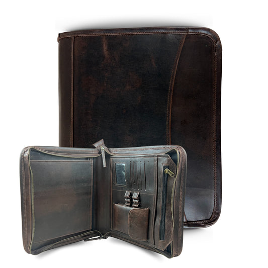 Buffalo Leather File folder Business Padfolio iPad Holder Document Organizer-GBLF2BROWN
