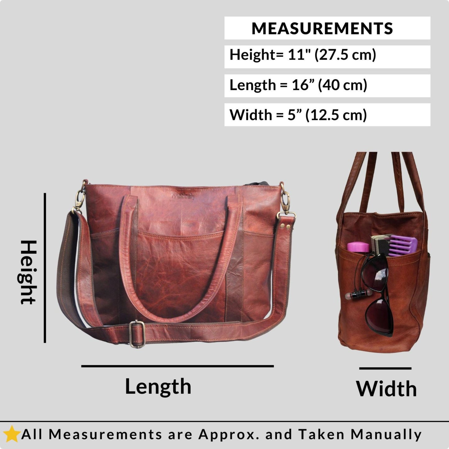 Women's Side Shoulder Crossbody Bag Genuine Leather Tote Bag Brown Daily Wear Office Bag
