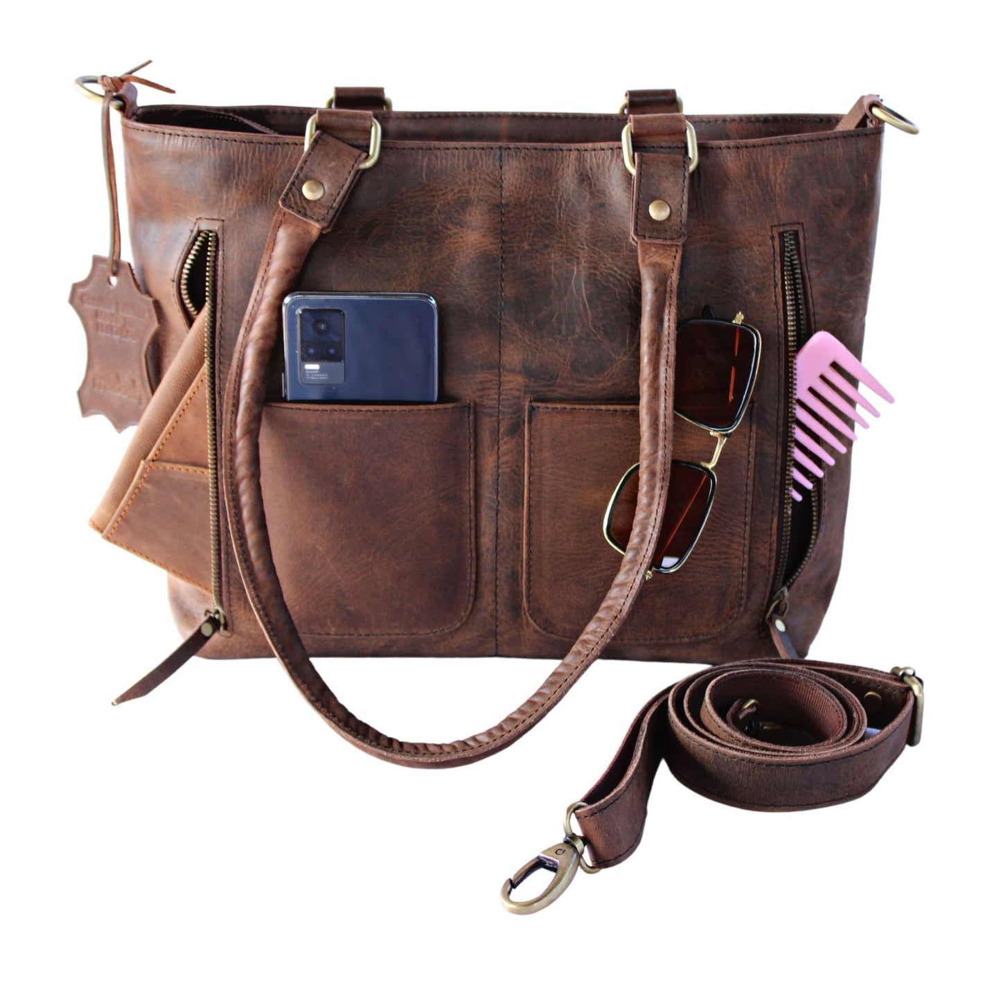 Women's Tote Real Leather Crossbody Top Handle Office Purse Handbag