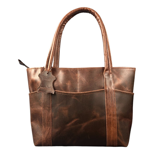 Women Tote Leather Brown Shoulder Bag Large Office Handbag Shopper Purse