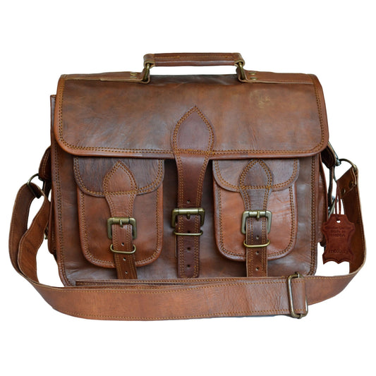 Vintage Genuine Leather Briefcase Camera Lens DSLR Sony Canon Nikon Bag