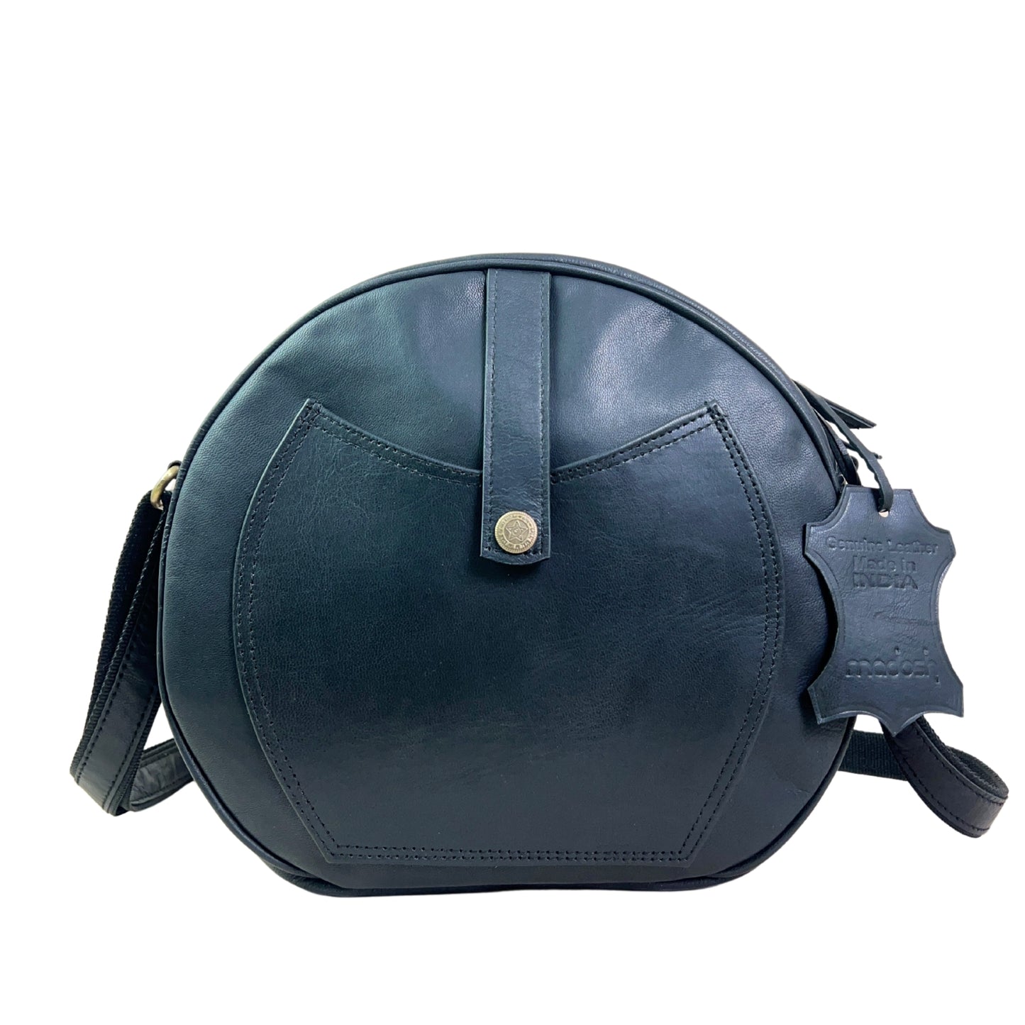 Black Crossbody Purse Soft Leather Hobo Women Semi Circle Zipper Bag