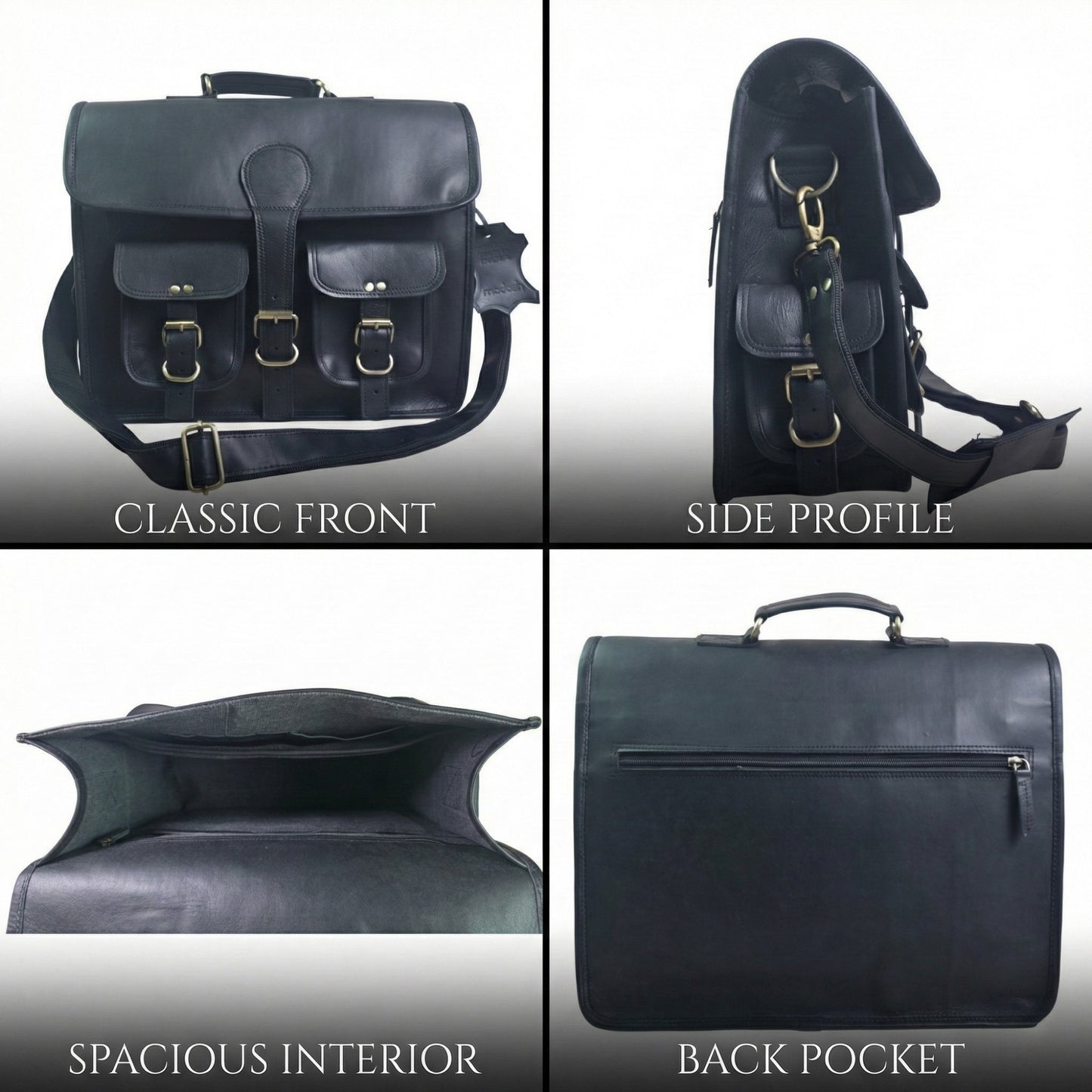 Genuine Leather Laptop Crossbody Business Messenger Men's Office Briefcase Bag