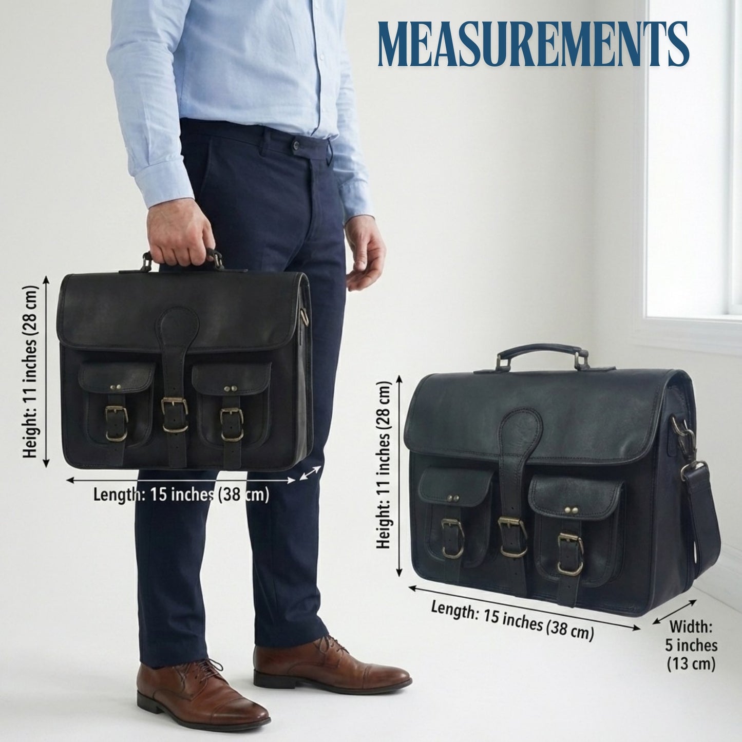 Genuine Leather Laptop Crossbody Business Messenger Men's Office Briefcase Bag