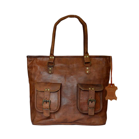 Vintage Genuine Leather Stylish Shopping Tote Shoulder Hand Bag For Women