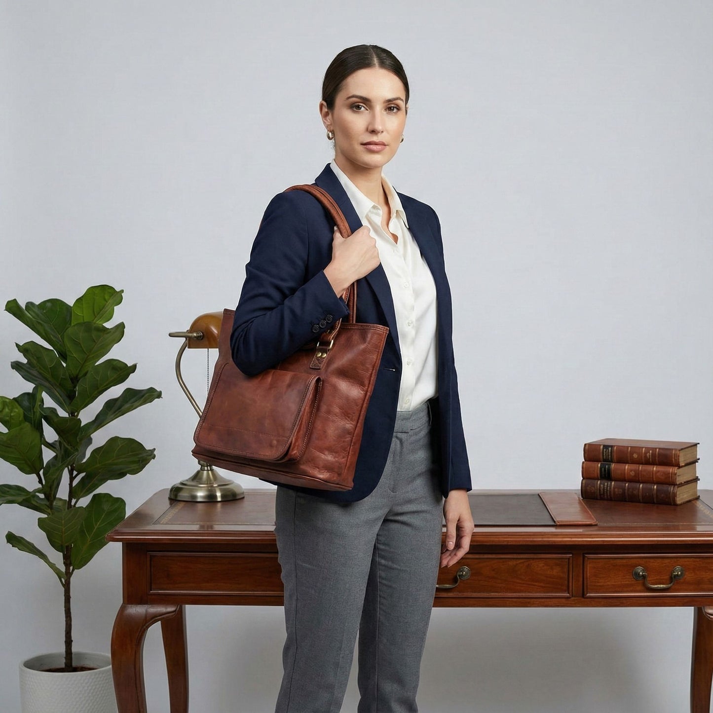 Womens Everday Tote Genuine Leather Shoulder Purse Business Handbag