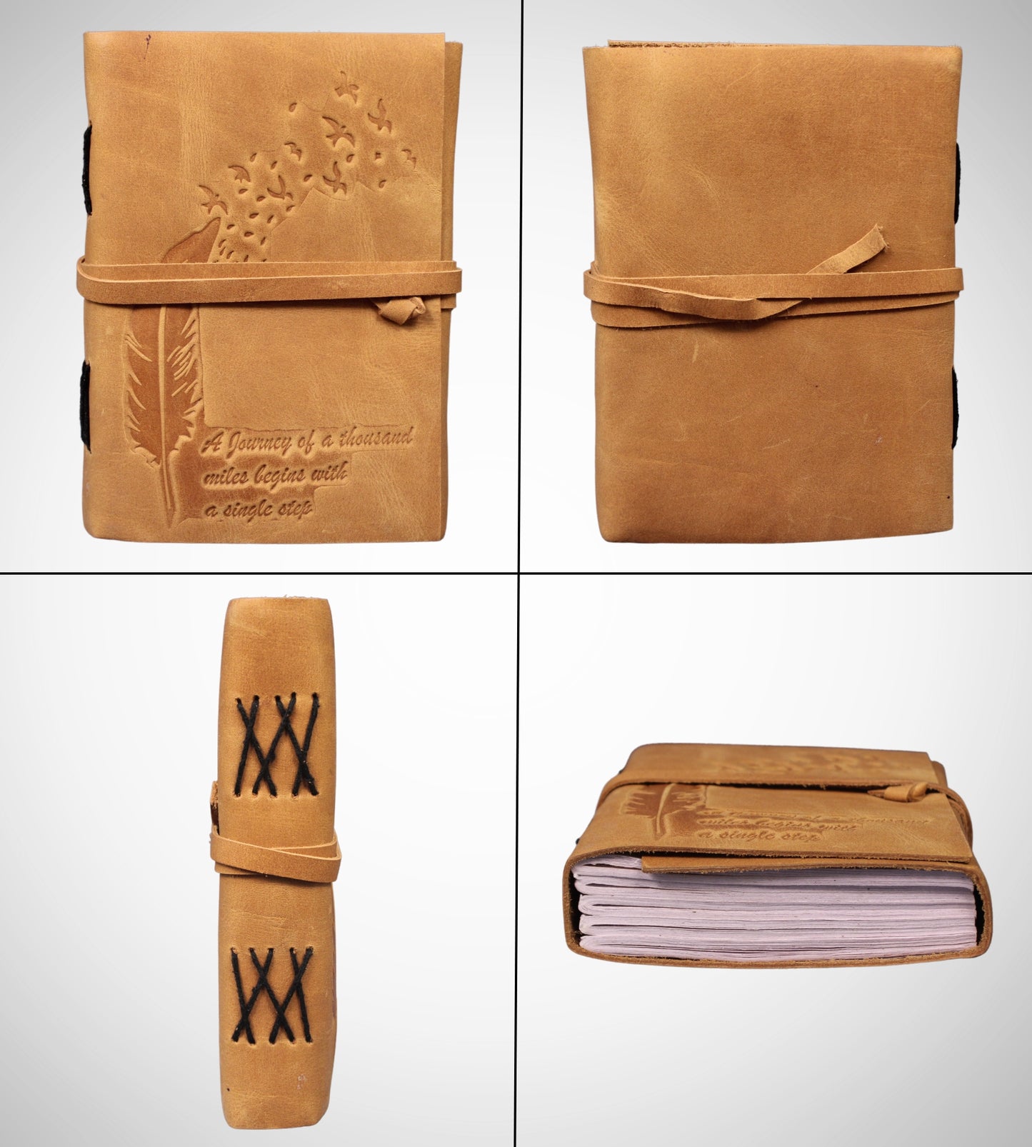 Leaf Embossed Genuine Leather Bound Grimoire Office Diary Book Of Shadow Spell Book Notebook Travellers Notepad Book