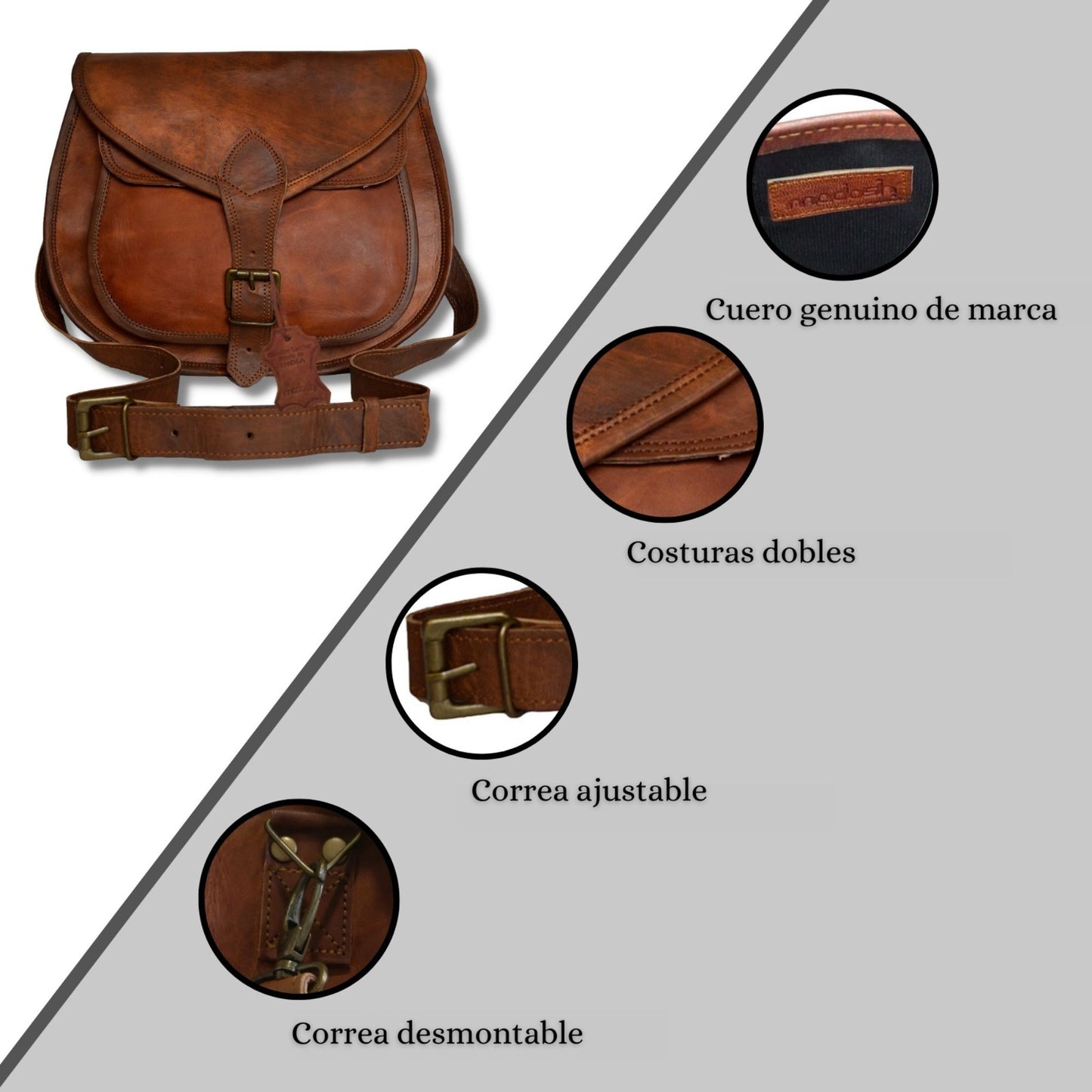 Womens Genuine Leather Vintage Shoulder Sling Crossbody Office Purse