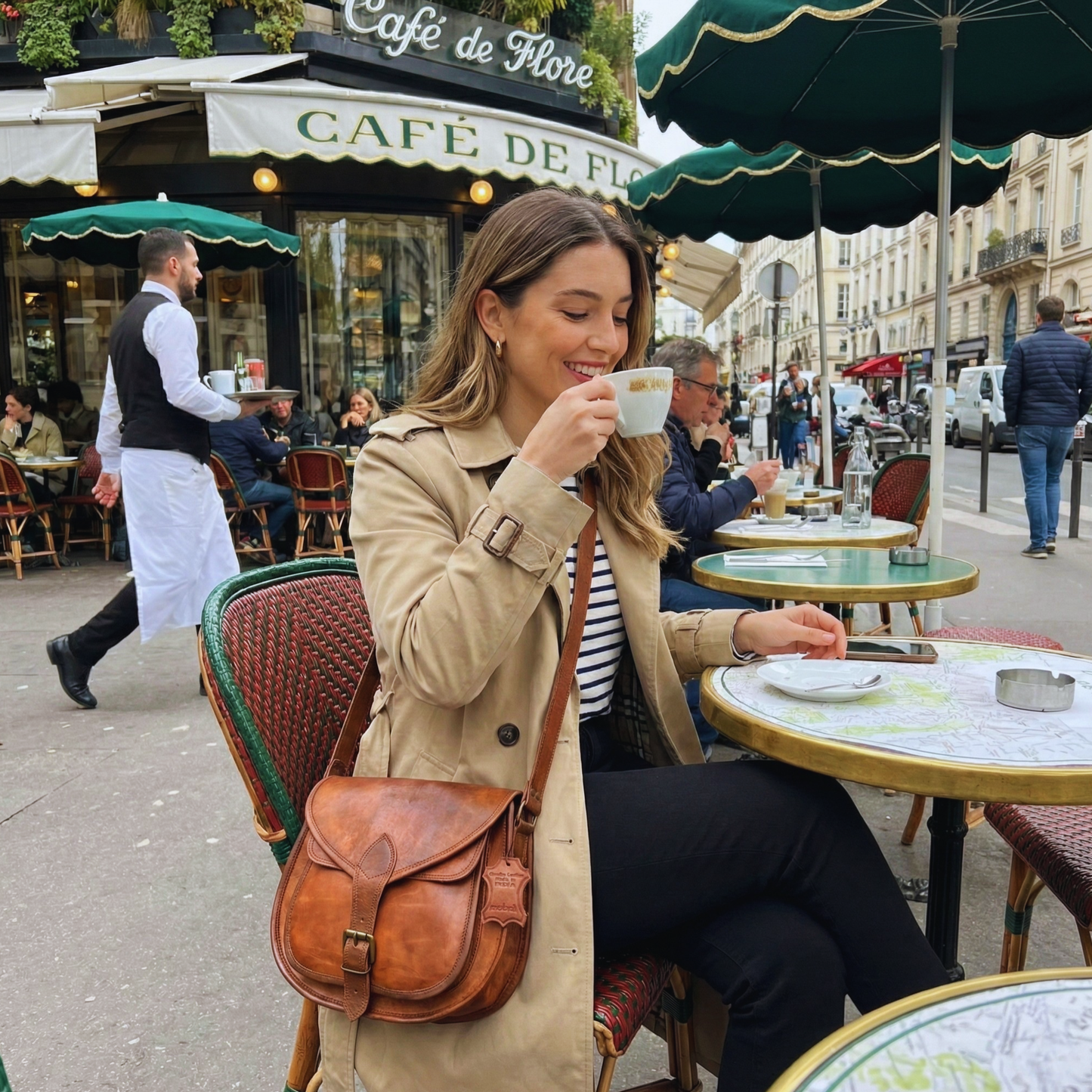 Womens Genuine Leather Vintage Shoulder Sling Crossbody Office Purse