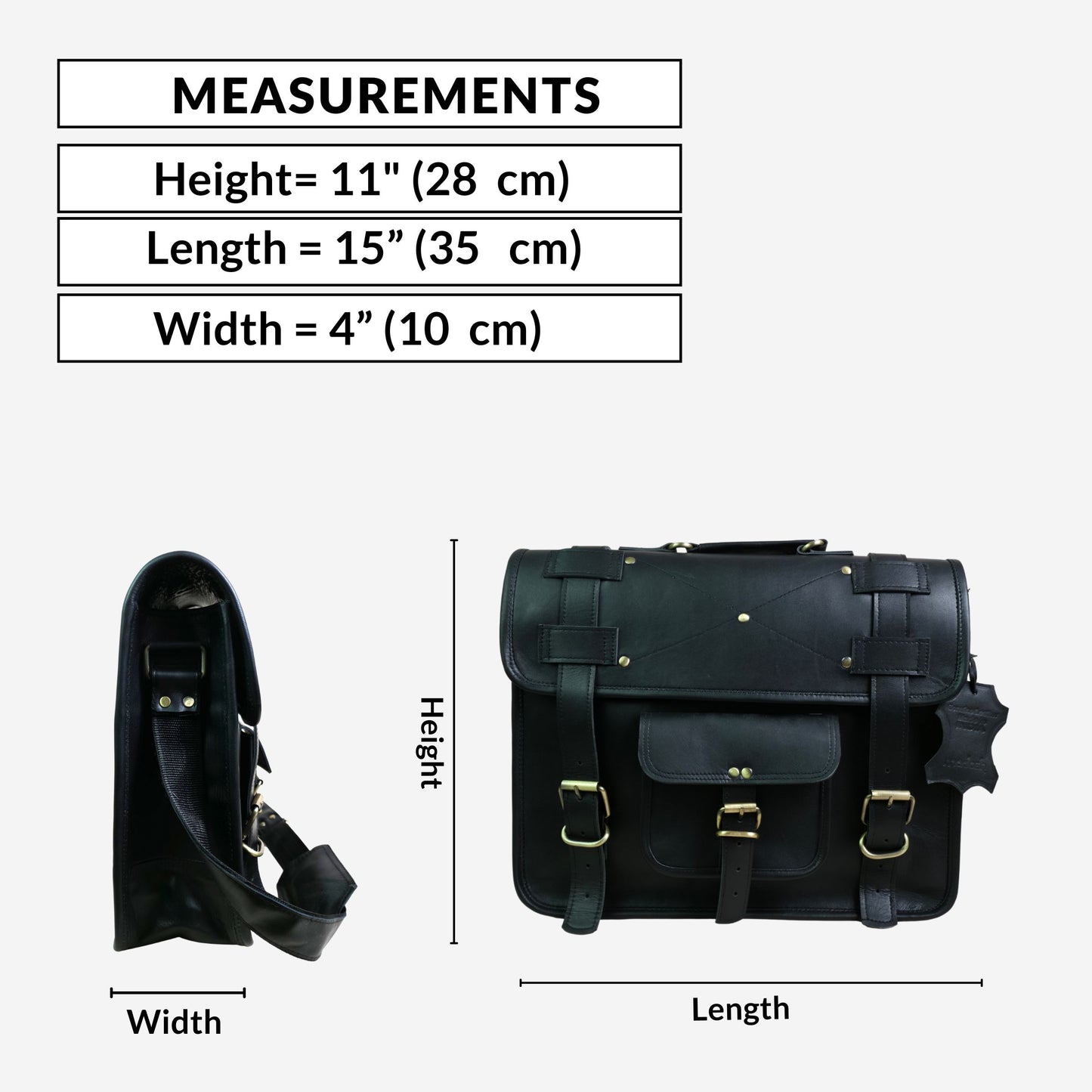 Men's Genuine Leather Brown Briefcase Laptop Crossbody Office Bag