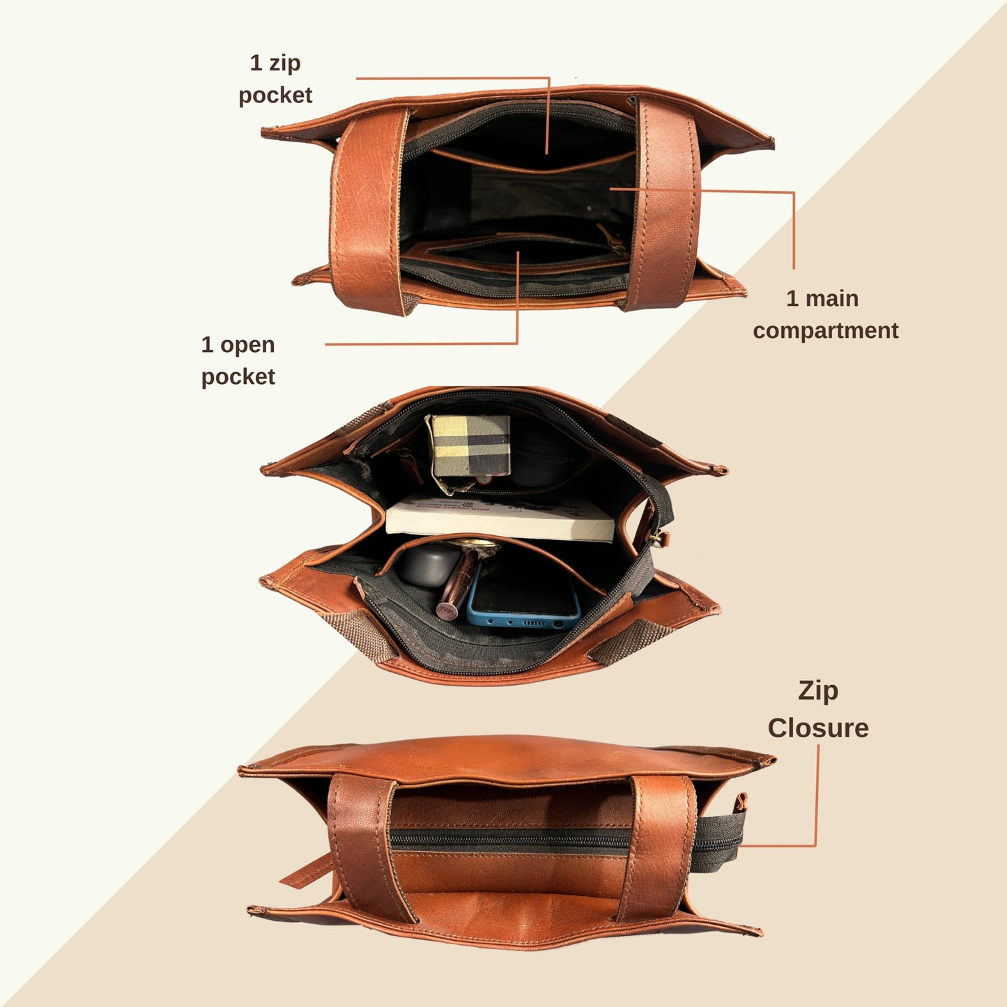 Madosh Genuine Leather 2-in-1 Brown Medium Backpack tote handbag easily convertible dual design purse