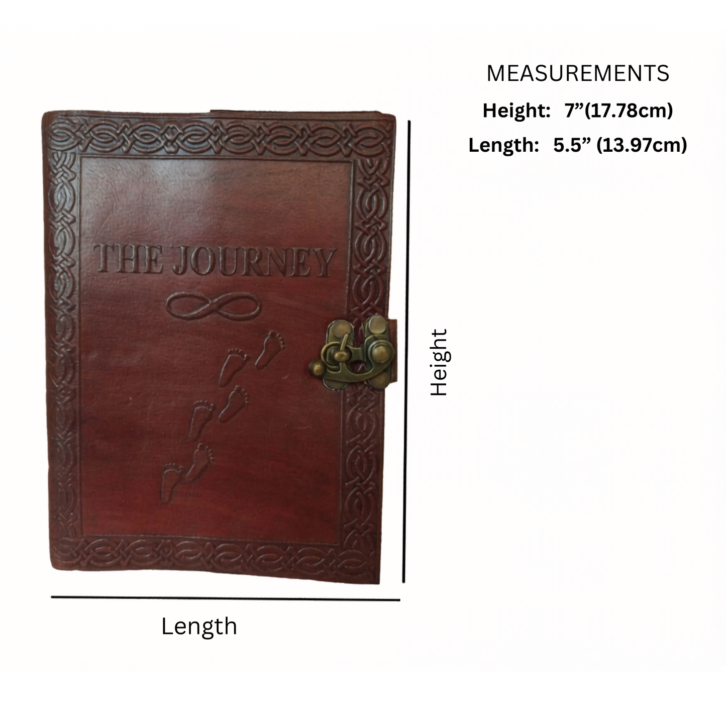 Embossed Personal Brown Diary Genuine Leather Schedule Planner Notebook