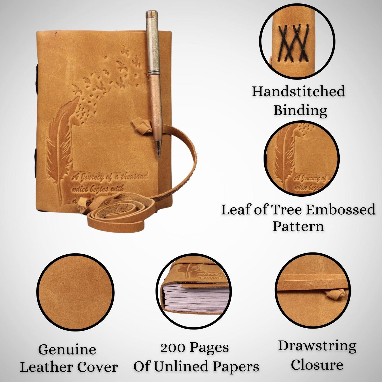 Leaf Embossed Genuine Leather Bound Grimoire Office Diary Book Of Shadow Spell Book Notebook Travellers Notepad Book