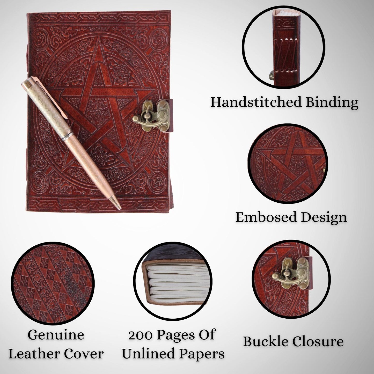 Genuine Leather Bound Journal Brown Notepad Writing Diary Sktetchbook For Artist