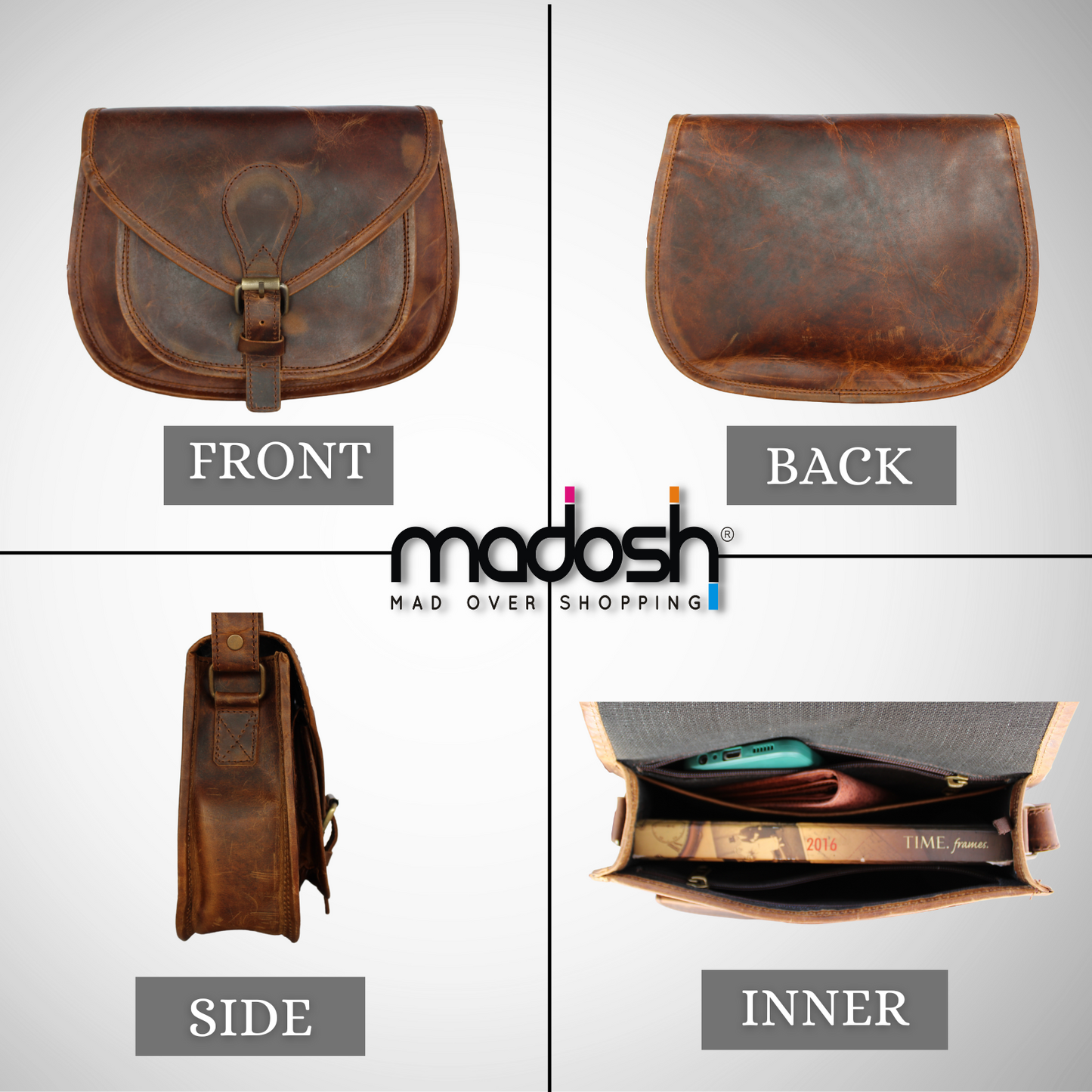 Womens Shoulder Satchel Bag Genuine Leather Evening Crossbody Brown Ladies Purse