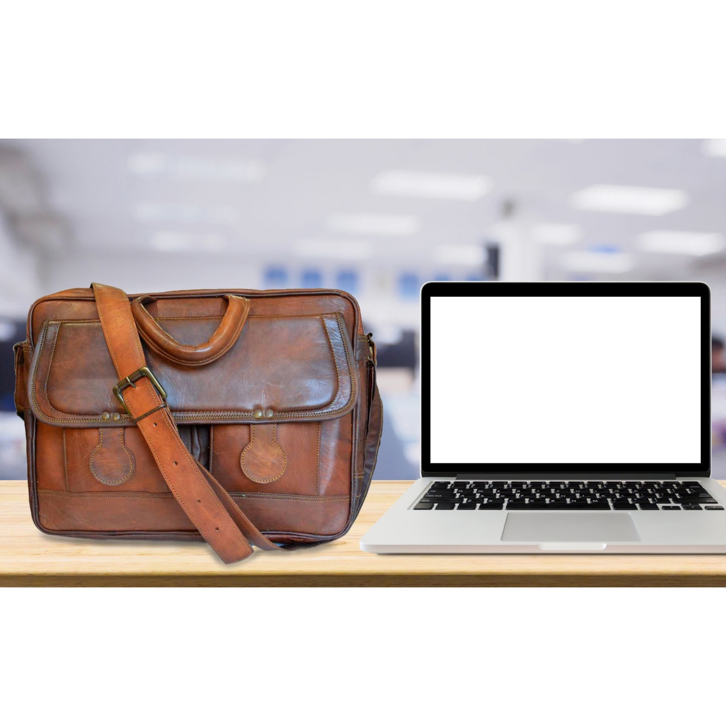 Genuine Leather Vintage Premium Laptop Shoulder Office Bag