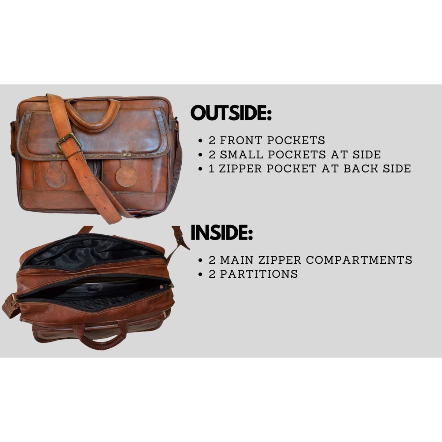 Genuine Leather Vintage Premium Laptop Shoulder Office Bag