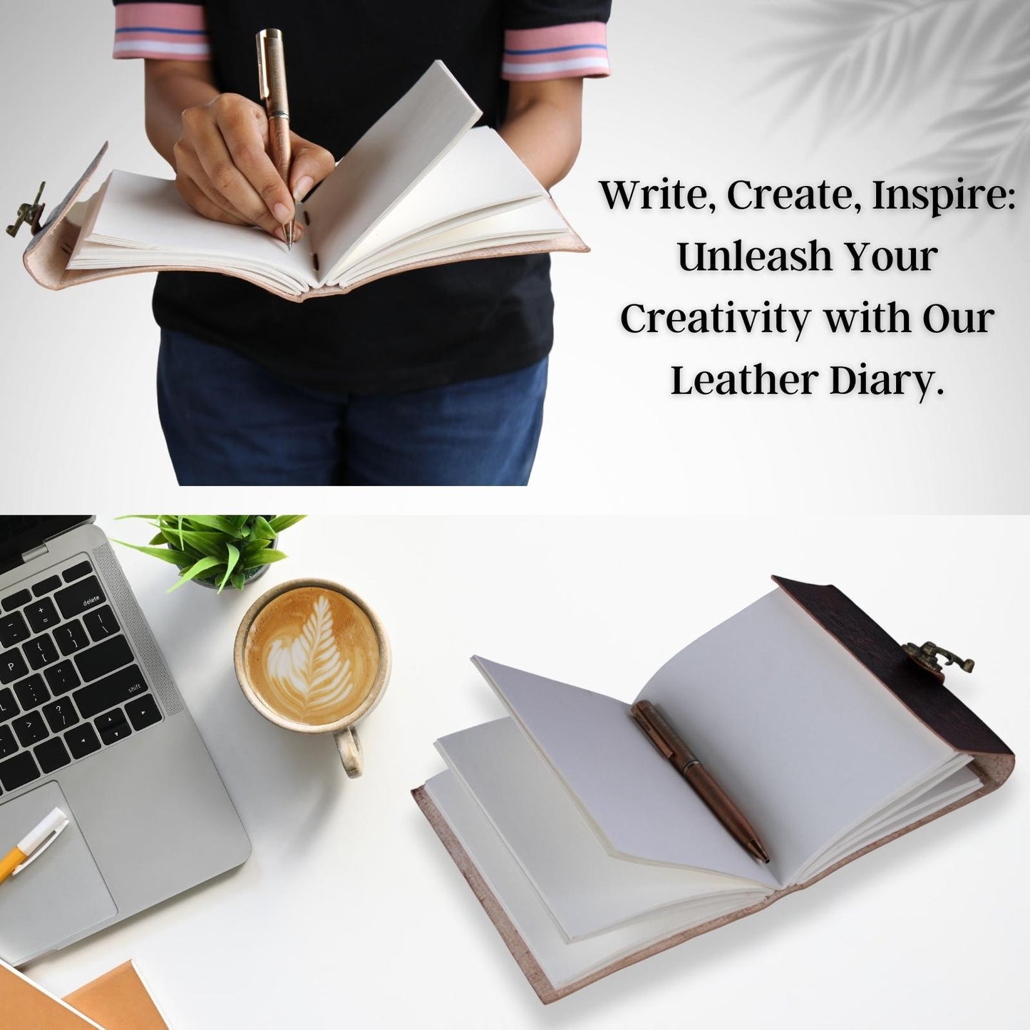 Genuine Leather Bound Journal Brown Notepad Writing Diary Sktetchbook For Artist