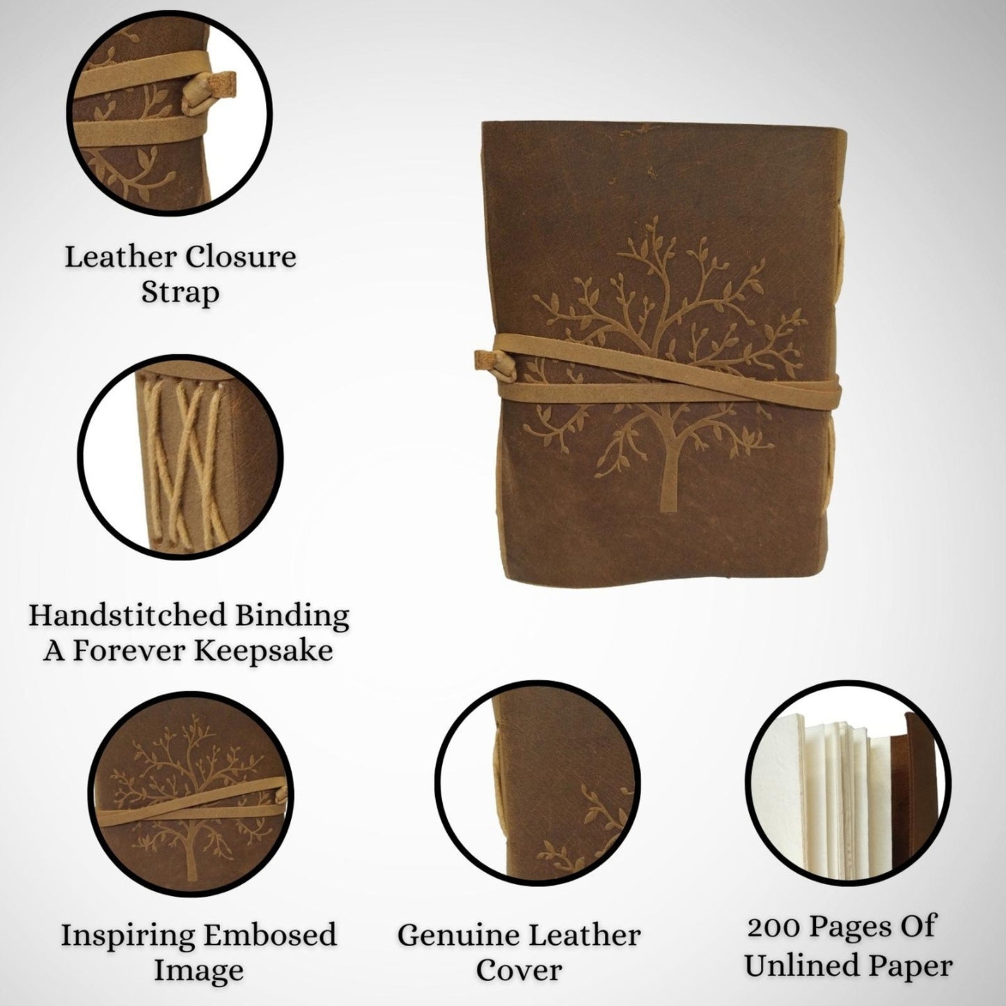 Genuine Leather Tree Of life Diary Handmade Journal Gift Blank Notebook
