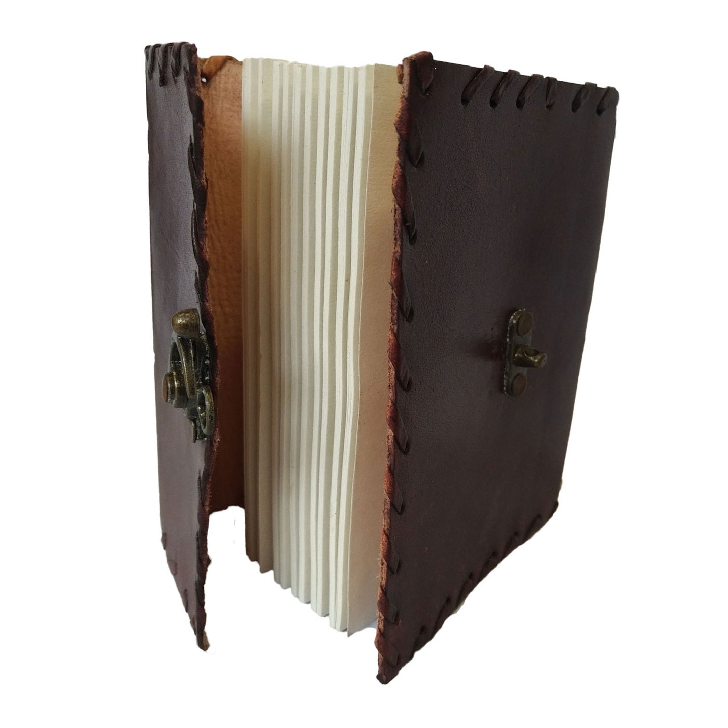 Vintage Leather Brown Handmade Diary clasp lock Notebook Organiser