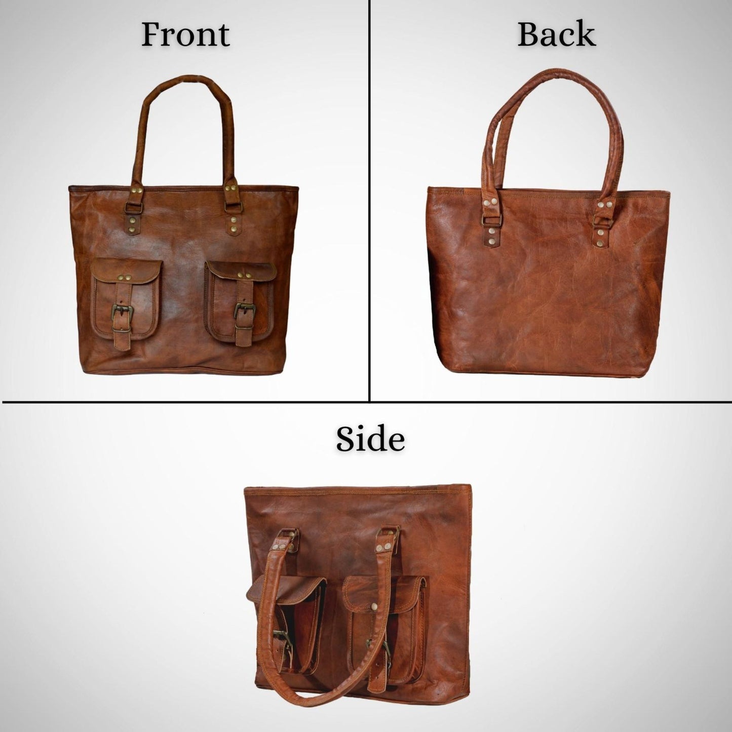 Vintage Genuine Leather Stylish Shopping Tote Shoulder Hand Bag For Women