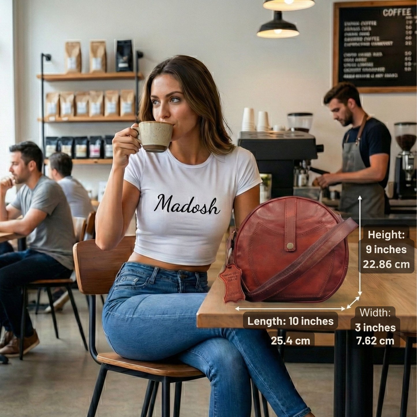 Crossbody Purse Soft Leather Hobo Women Semi Circle Zipper Brown Bag