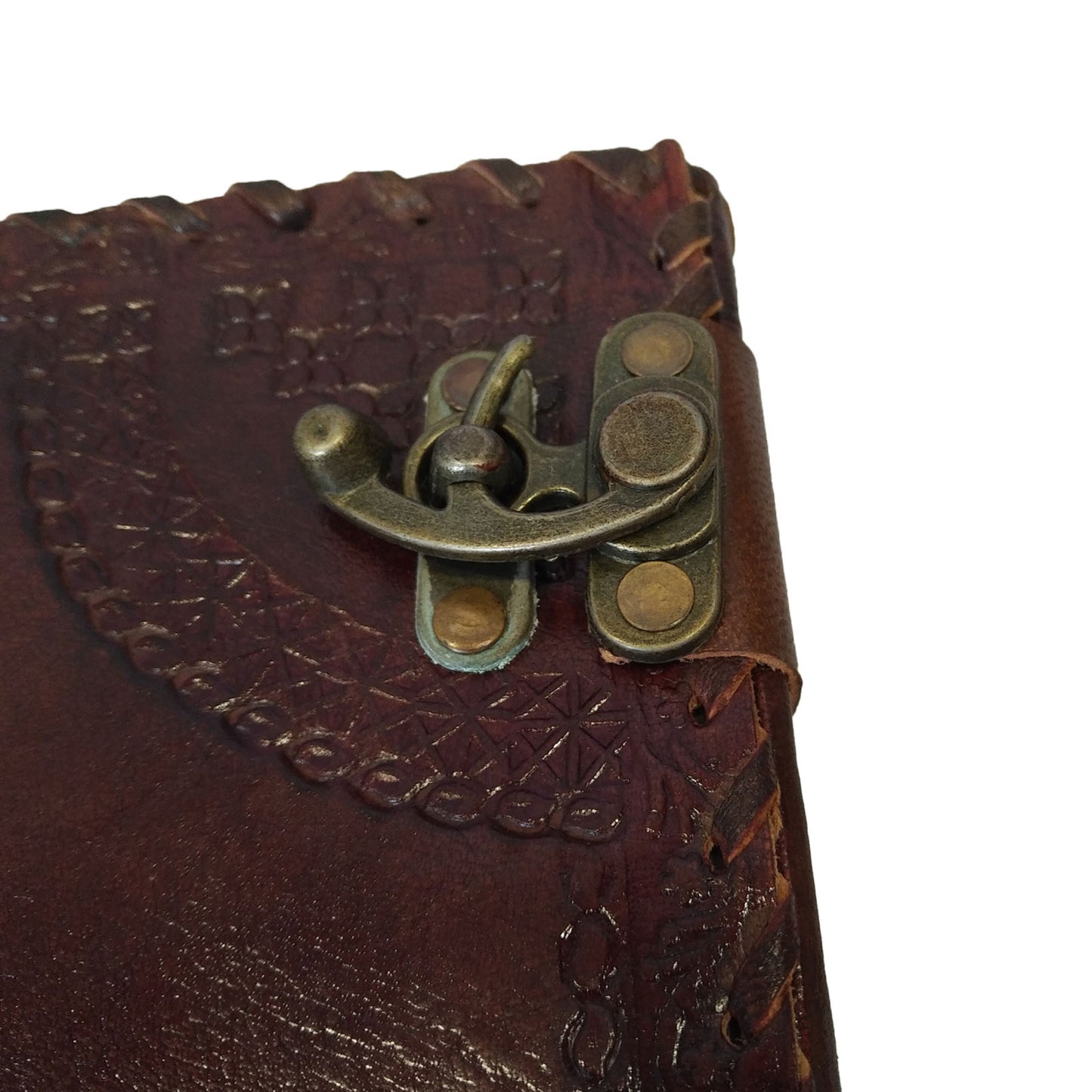 Genuine Leather Journal Medieval Stones Embossed Handmade Notebook Diary