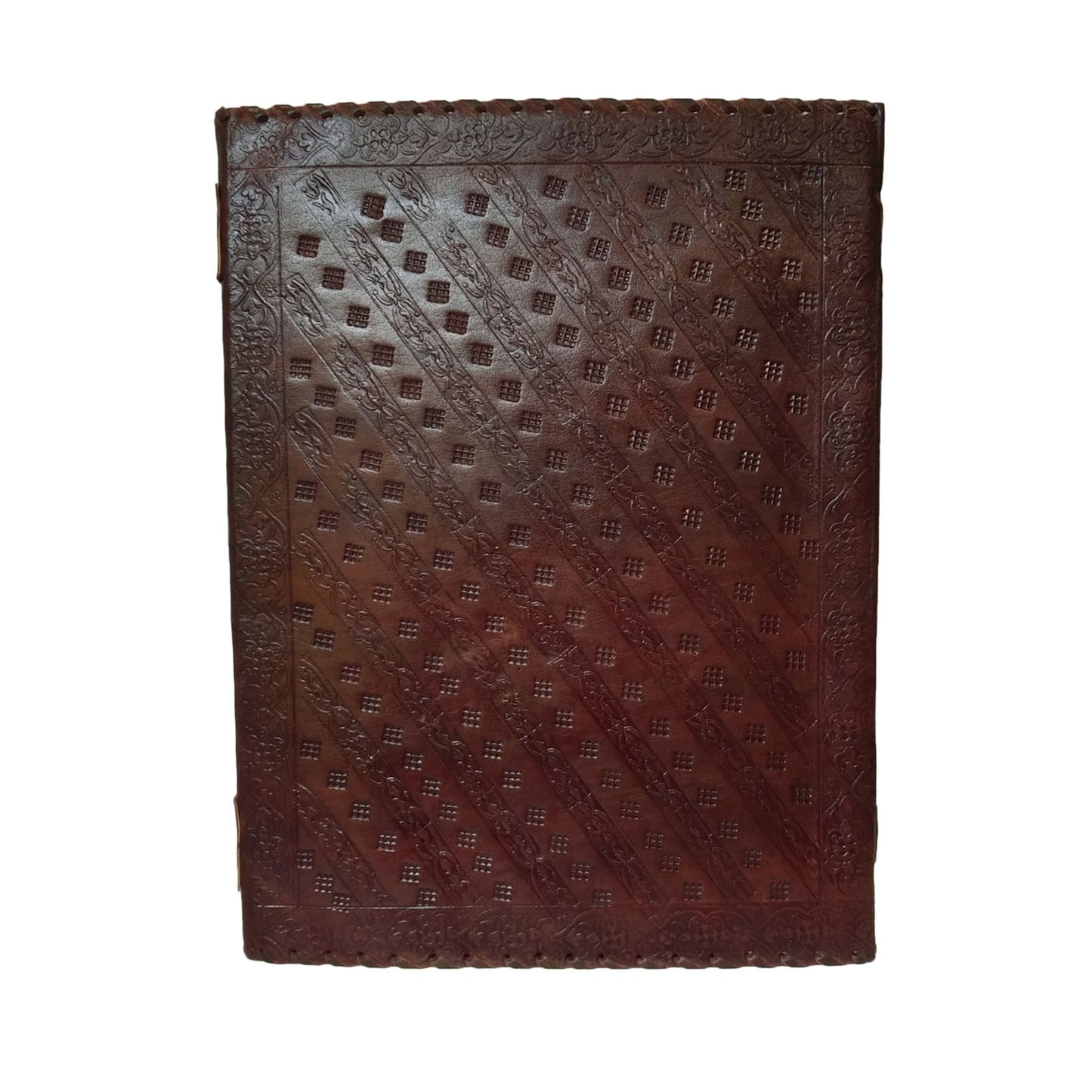 Genuine Leather Journal Medieval Stones Embossed Handmade Notebook Diary