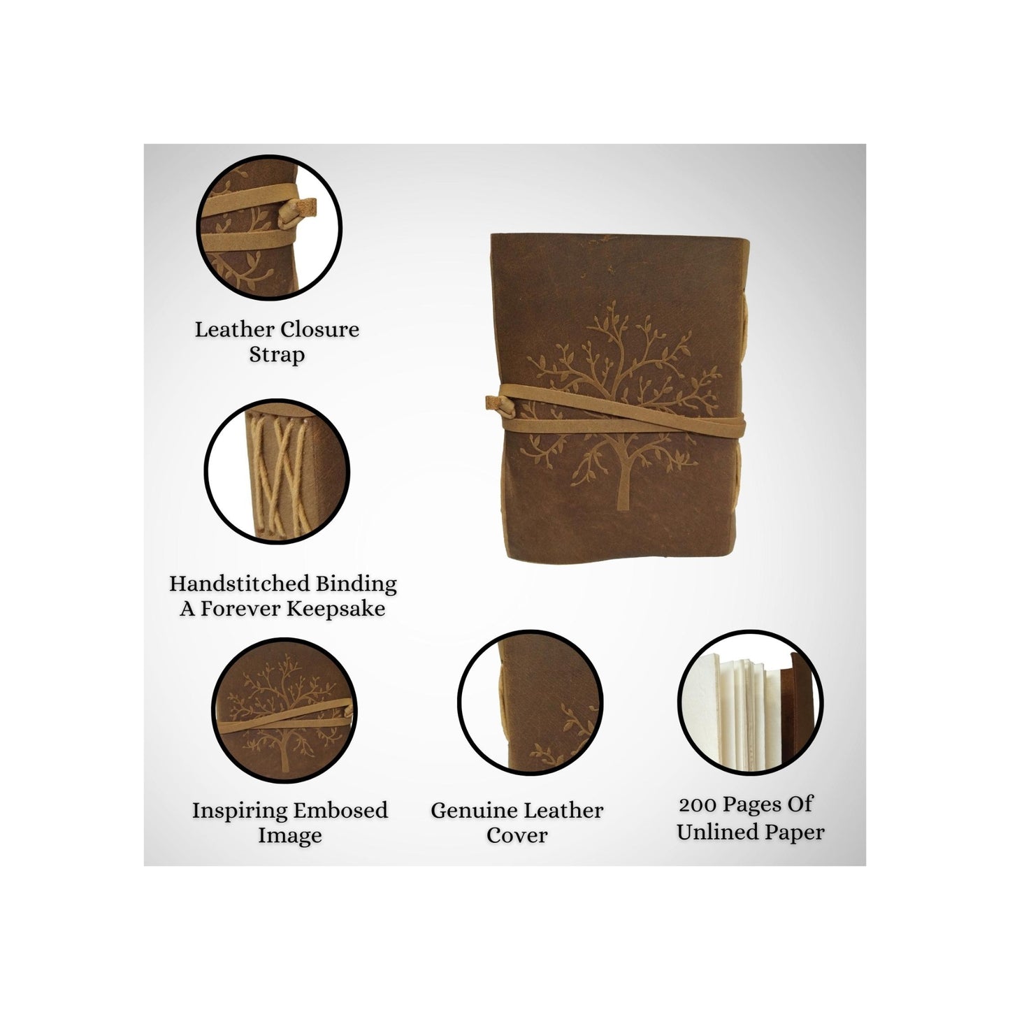 Genuine Leather Tree Of life Diary Handmade Journal Gift Blank Notebook