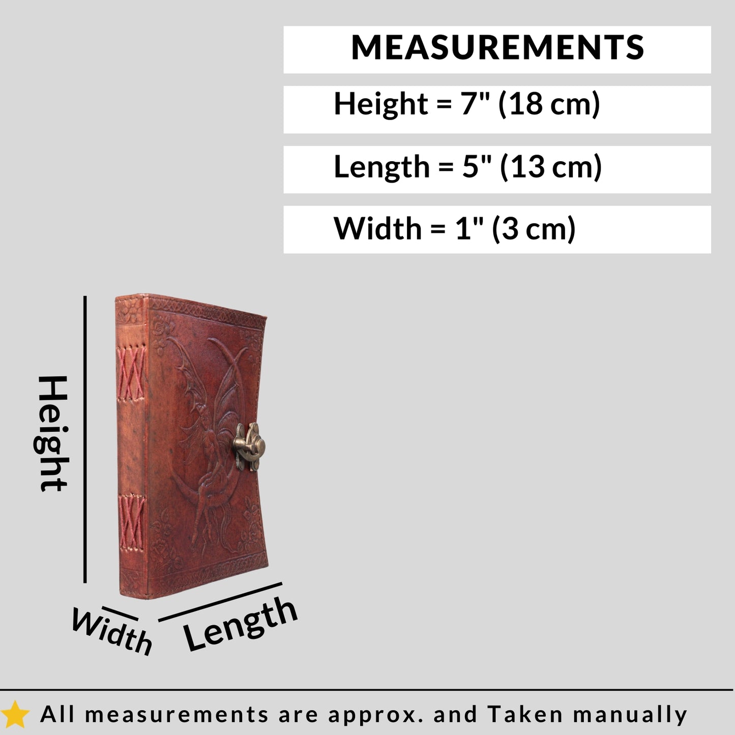 Genuine Leather Bound Journal Angel Embossed Grimoire Diary Spell Book Writing Notebook Brown Book Of Shadow