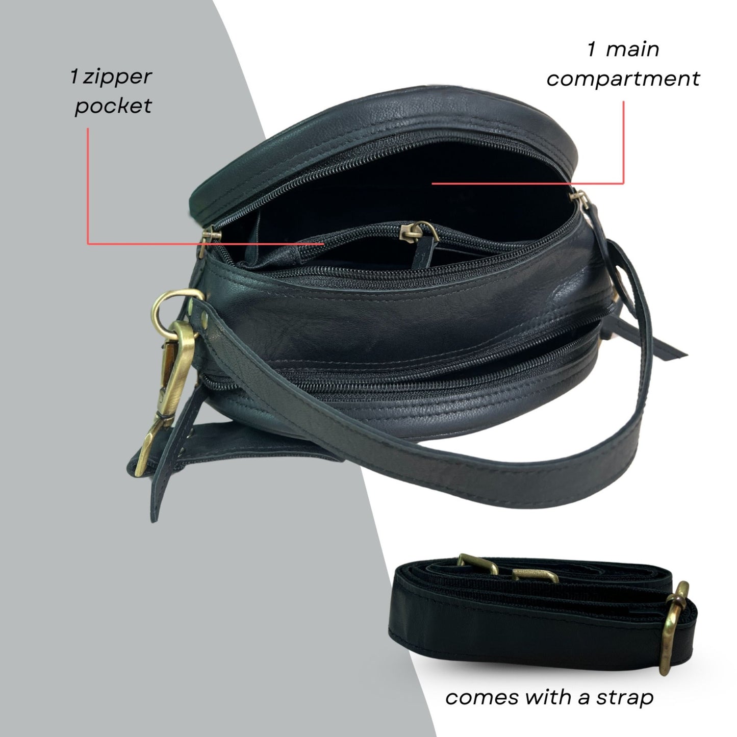 Madosh Women's Genuine Leather Handbag Purse – Minimalist Small Crossbody Bag with Detachable Strap & Top Handle, Handmade for Everyday & Evening Use