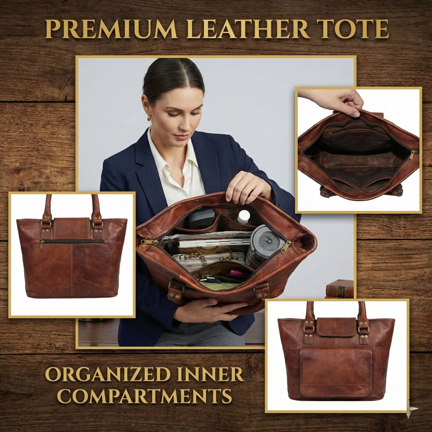 Womens Everday Tote Genuine Leather Shoulder Purse Business Handbag