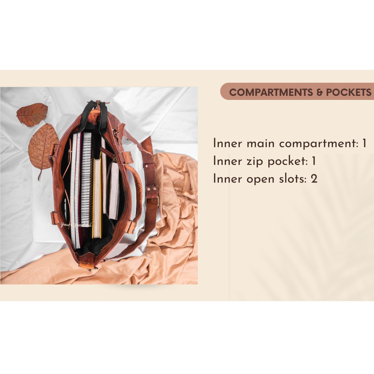 Womens Genuine Leather Brown Tote Shoulder Crossbody Handbag