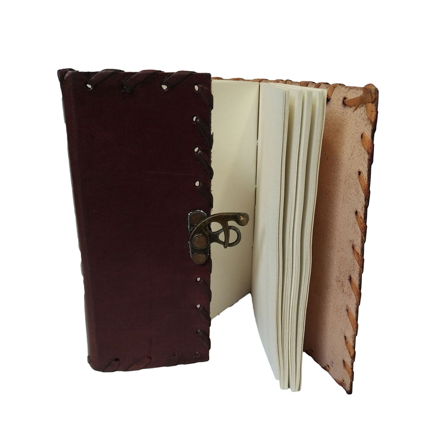 Vintage Leather Brown Handmade Diary clasp lock Notebook Organiser