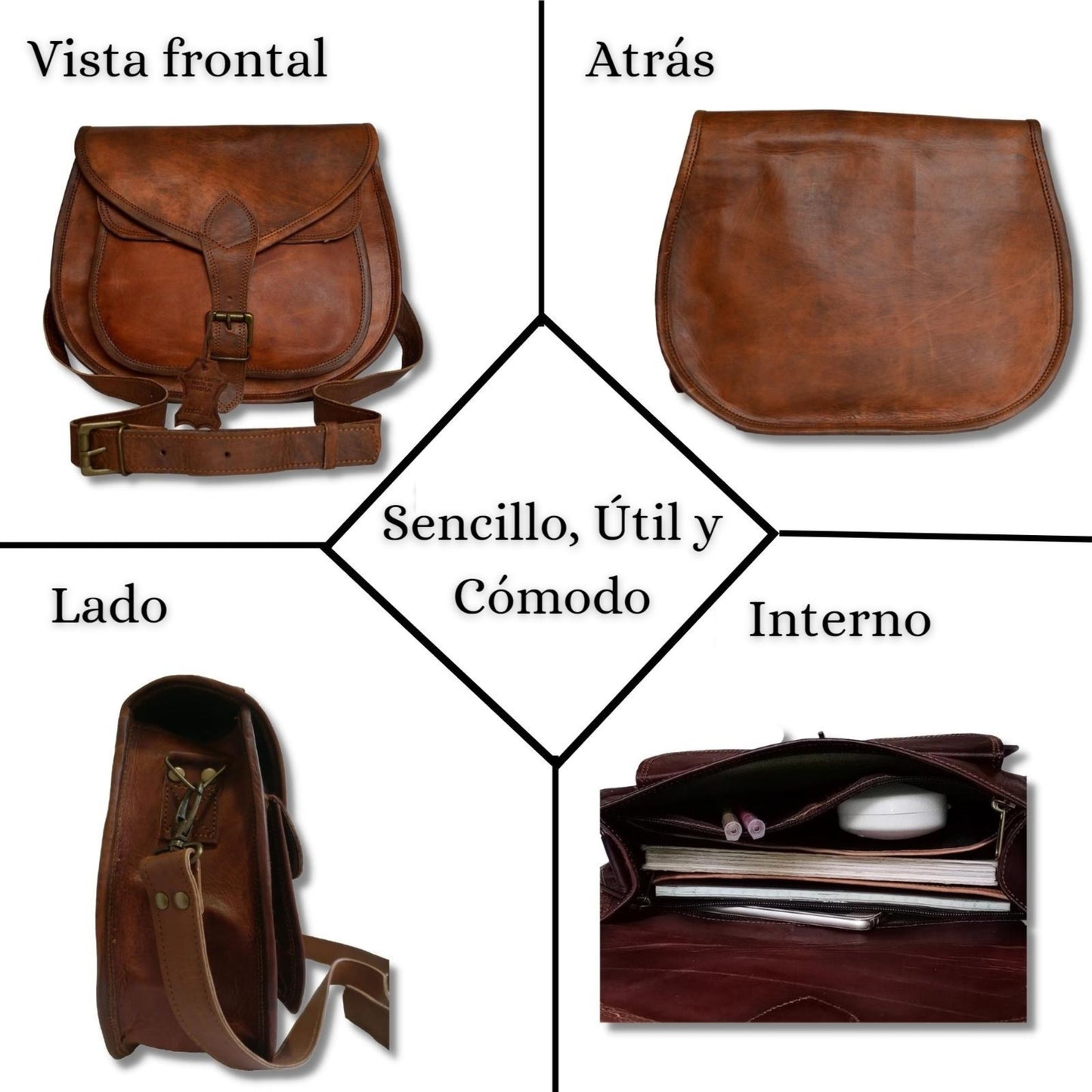 Womens Genuine Leather Vintage Shoulder Sling Crossbody Office Purse