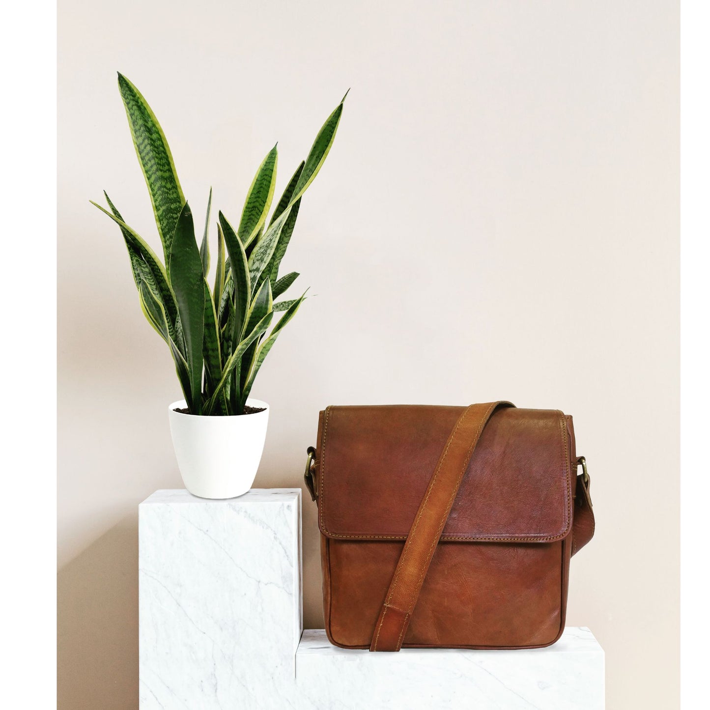 Women Crossbody Genuine Leather Brown Messenger Sling Shoulder Bag