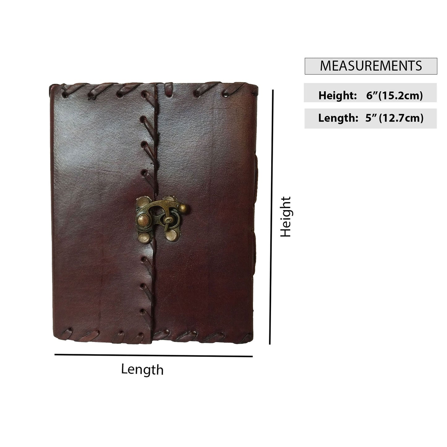 Vintage Leather Brown Handmade Diary clasp lock Notebook Organiser