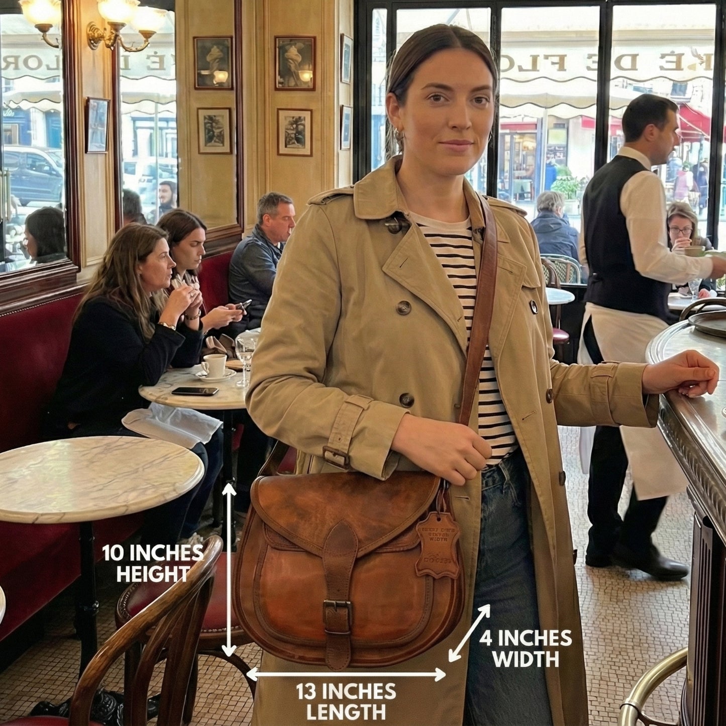 Womens Genuine Leather Vintage Shoulder Sling Crossbody Office Purse