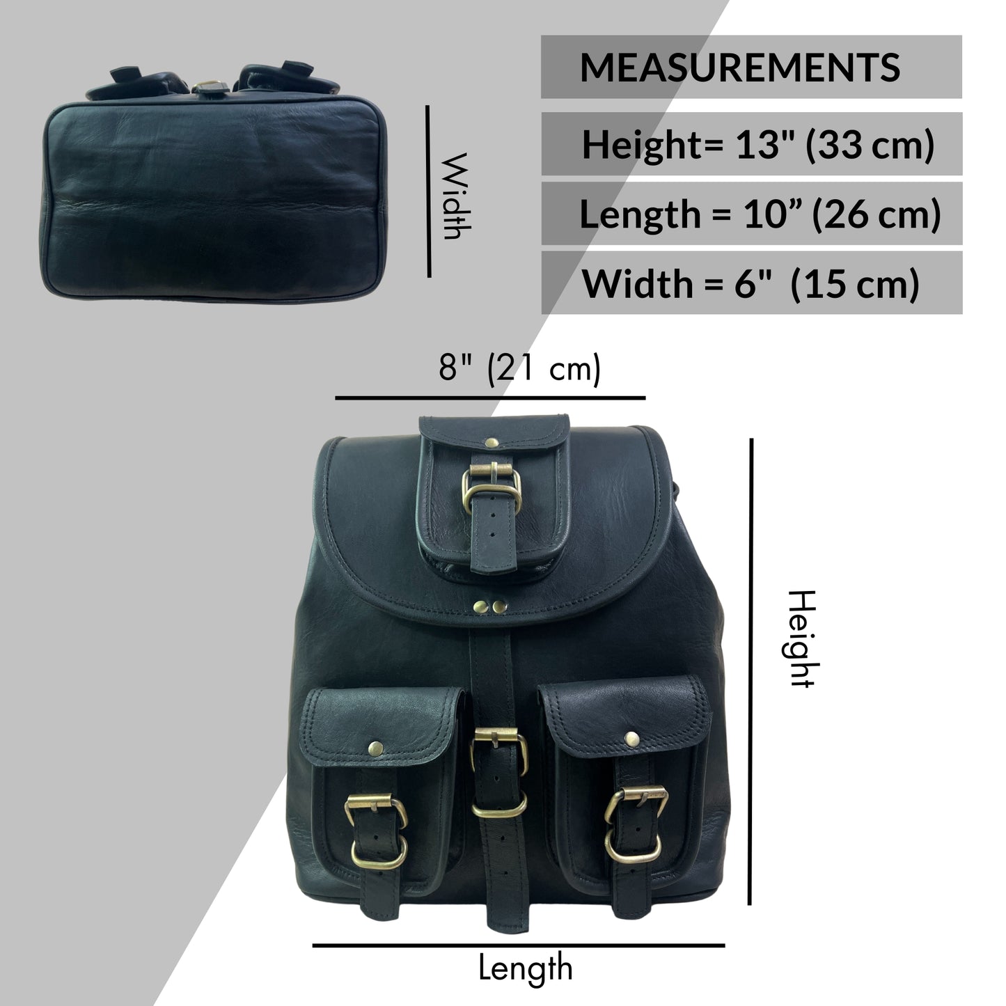 Black Genuine Leather Laptop Backpack Sports Hiking Daypacks Carryall Rucksack Casual Shoulder Bookbag