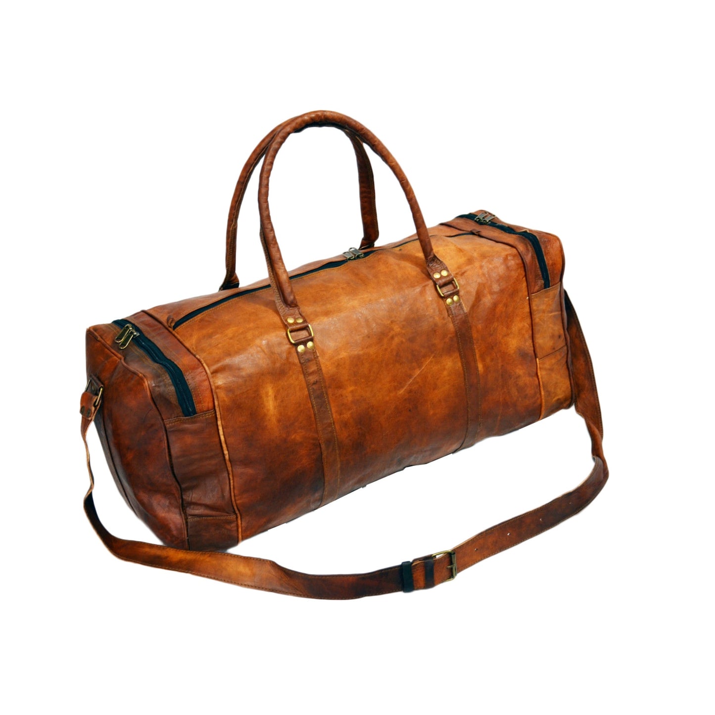 Designer Genuine Leather Travel Duffel Bag Weekend Overnight Luggage Duffle Holdall Bag