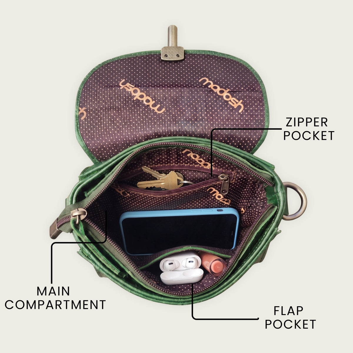 Genuine Leather Women's Crossbody Bag Croc Embossed Top Handle Satchel in Forest green